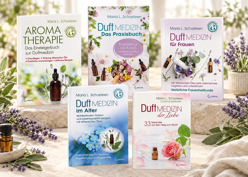 Duftmedizin Bücher von Maria L. Schasteen aus dem Crotona Verlag