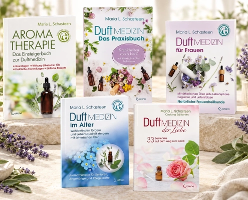 Duftmedizin Bücher von Maria L. Schasteen aus dem Crotona Verlag